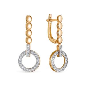 Серьги с 46 бриллиантами 0.322 карат из красного золота 138851