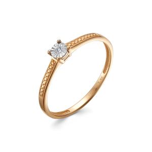 Кольцо с бриллиантом 0.007 карат из красного золота 142471