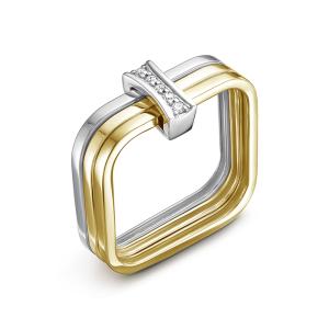 Кольцо с 5 бриллиантами из комбинированного золота 80905