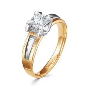 Кольцо с бриллиантом 0.5 карат из комбинированного золота 86741