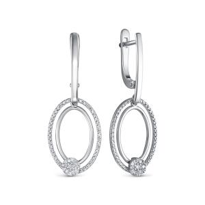 Серьги с 104 бриллиантами из белого золота 142803