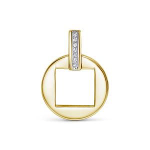 Подвеска с 7 бриллиантами 0.035 карат из лимонного золота 144644