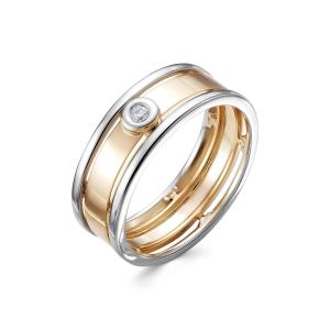 Кольцо с бриллиантом 0.03 карат из комбинированного золота 86311