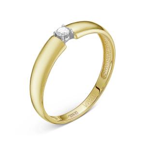 Кольцо с бриллиантом 0.056 карат из лимонного золота 89907