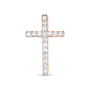Декоративный крест с 17 бриллиантами 0.068 карат из красного золота 88347