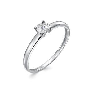 Кольцо с бриллиантом 0.015 карат из белого золота 142551