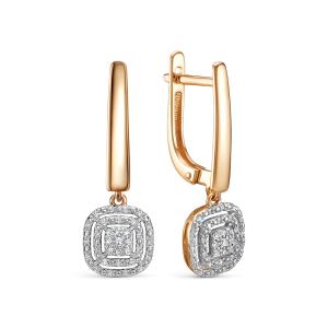 Серьги с 66 бриллиантами из красного золота 143125