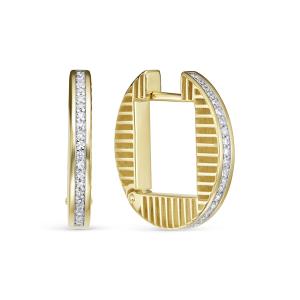 Серьги с 40 бриллиантами 0.2 карат из лимонного золота 142797