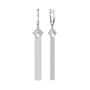 Серьги с 22 бриллиантами 0.11 карат из белого золота 141490
