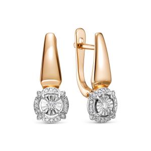 Серьги с 34 бриллиантами из красного золота 144924
