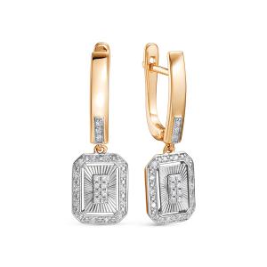 Серьги с 50 бриллиантами 0.25 карат из красного золота 145689