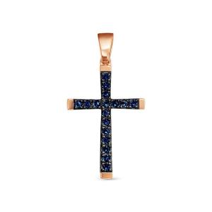 Декоративный крест с 17 сапфирами из красного золота 90786
