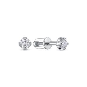 Серьги-пусеты с бриллиантами 0.218 карат из белого золота 148342