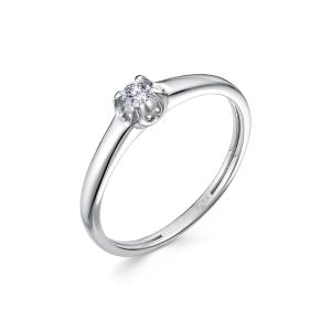Помолвочное кольцо с бриллиантом 0.08 карат из белого золота 140680_18.5