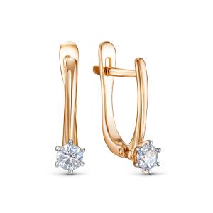 Серьги с бриллиантами 0.31 карат из красного золота 122830