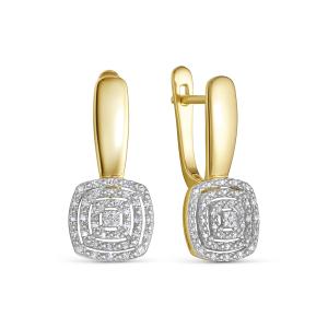 Серьги с 80 бриллиантами 0.24 карат из лимонного золота 148248
