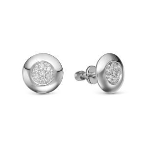 Серьги-пусеты с 14 бриллиантами 0.098 карат из белого золота 61724