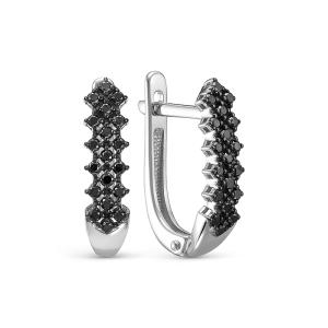 Серьги с 38 черными бриллиантами из белого золота 141354