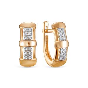 Серьги с 24 бриллиантами 0.168 карат из красного золота 141367