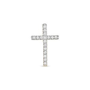 Декоративный крест с 17 бриллиантами 0.119 карат из лимонного золота 95895