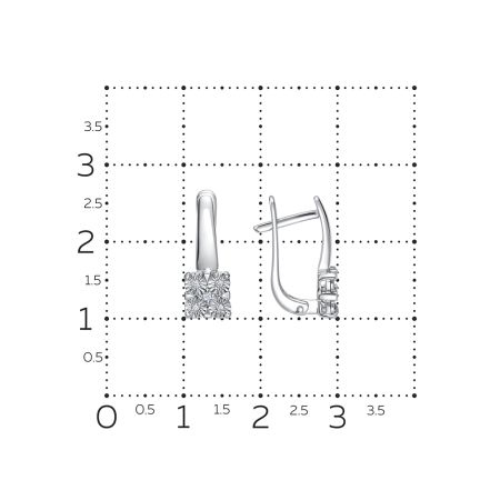 Серьги с 10 бриллиантами из белого золота 143679