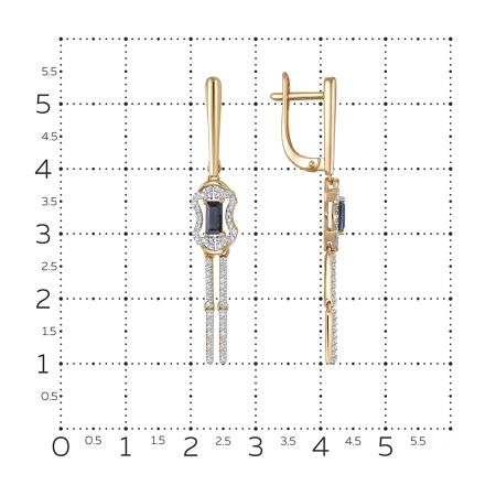 Серьги с сапфирами и 120 бриллиантами из красного золота 123950