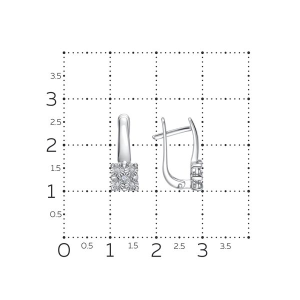 Серьги с 10 бриллиантами из белого золота 143679