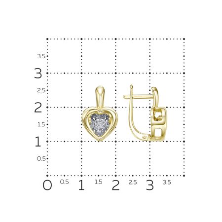 Серьги с 14 бриллиантами из лимонного золота 134405
