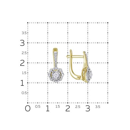 Серьги с 44 бриллиантами из лимонного золота 137515