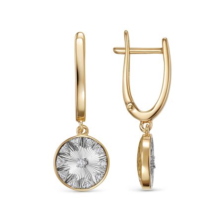 Серьги с 22 бриллиантами из красного золота 137876