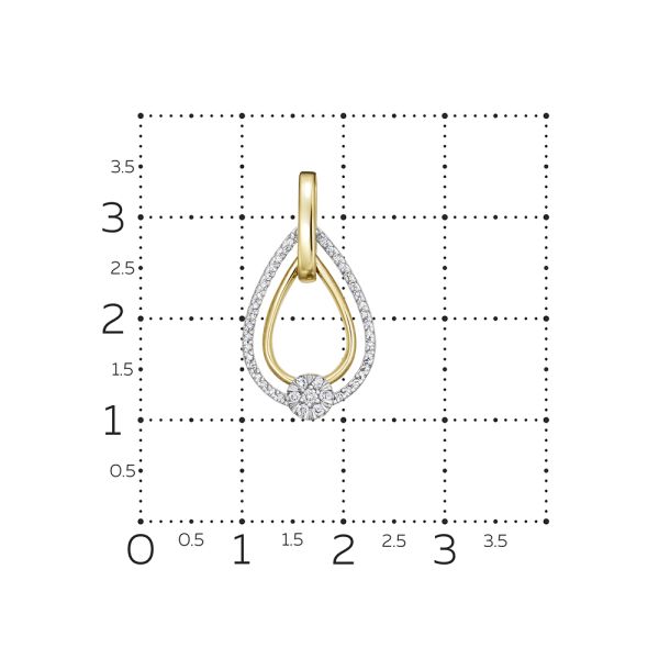 Подвеска с 48 бриллиантами из лимонного золота 144650