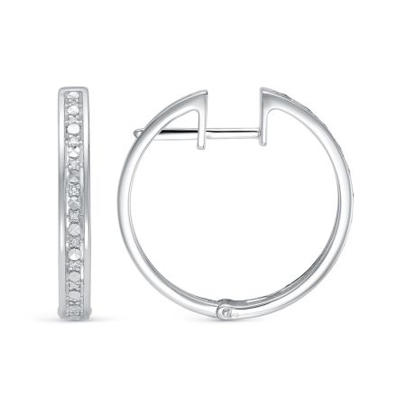 Серьги с 24 бриллиантами 0.12 карат из белого золота 136324