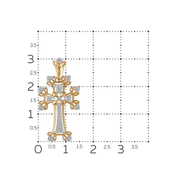 Подвеска с 24 бриллиантами из красного золота 142913
