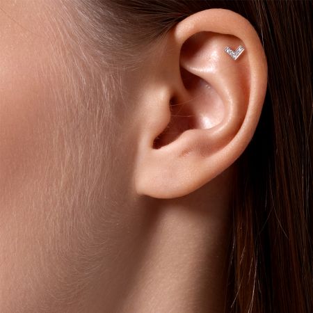 Пирсинг с 5 бриллиантами 0.025 карат из красного золота 141504