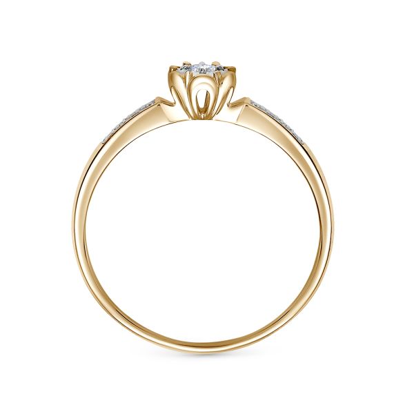 Кольцо с 9 бриллиантами из комбинированного золота 85367