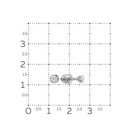 Серьги-пусеты с бриллиантами 0.123 карат из белого золота 77746