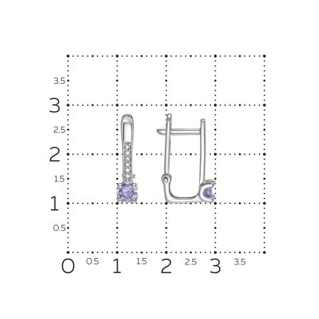 Серьги с танзанитами и 12 бриллиантами из белого золота 143671