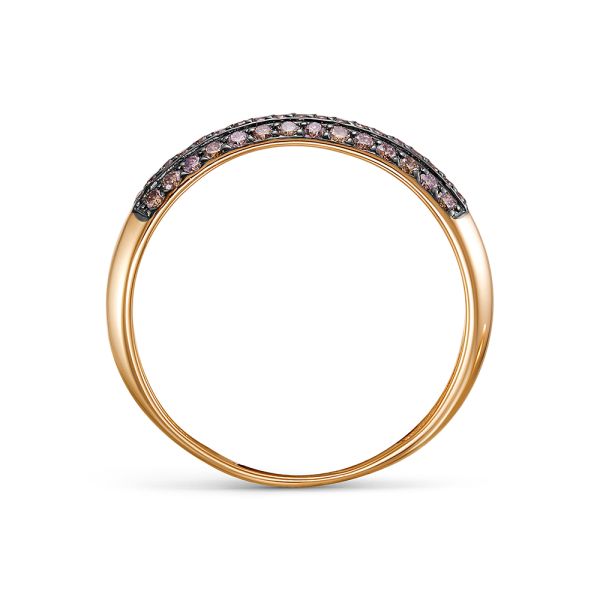 Кольцо с 47 коньячными бриллиантами из красного золота 143347