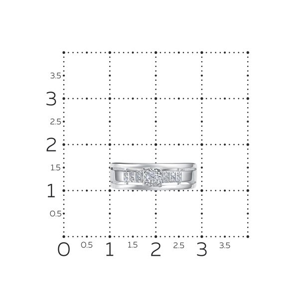 Кольцо с 13 бриллиантами из белого золота 128971