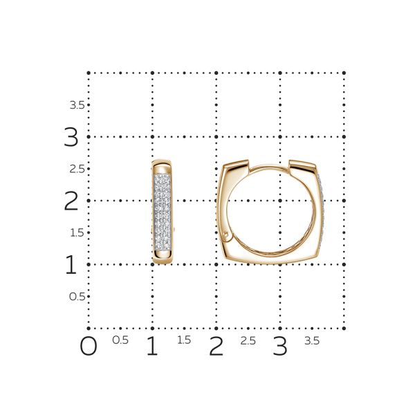 Серьги с 40 бриллиантами 0.2 карат из красного золота 142799