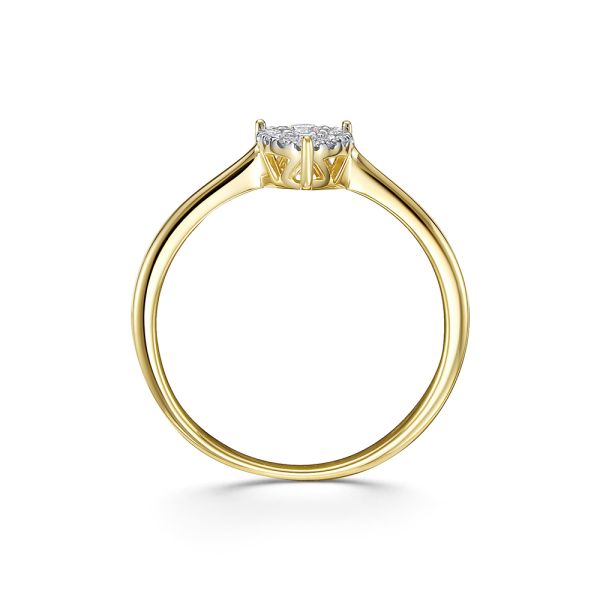 Кольцо с 14 бриллиантами из лимонного золота 116493