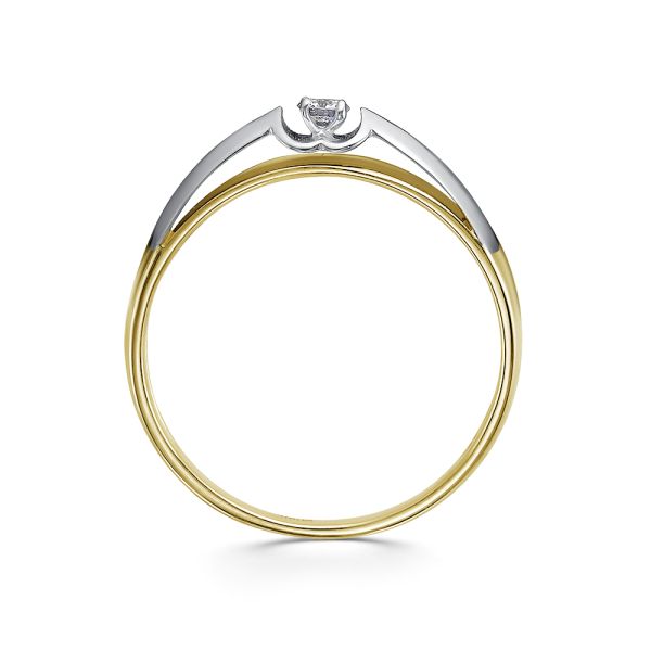 Кольцо с бриллиантом 0.055 карат из комбинированного золота 85143