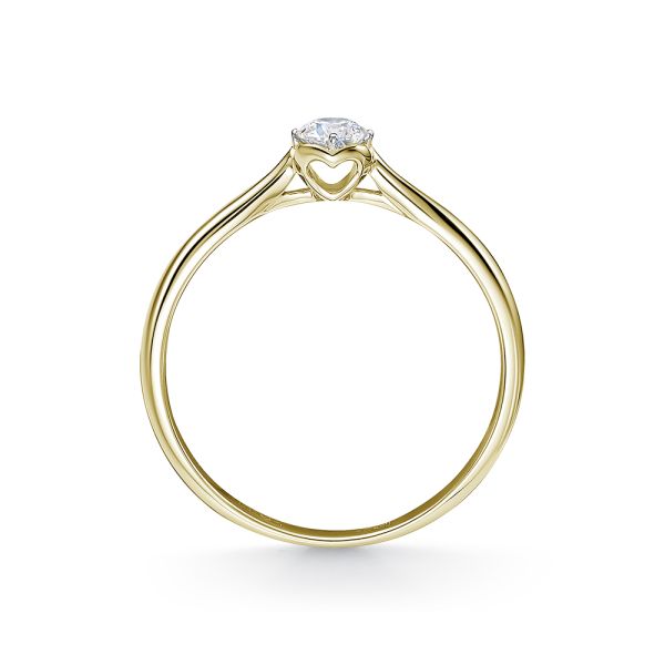 Кольцо с бриллиантом 0.109 карат из лимонного золота 115153