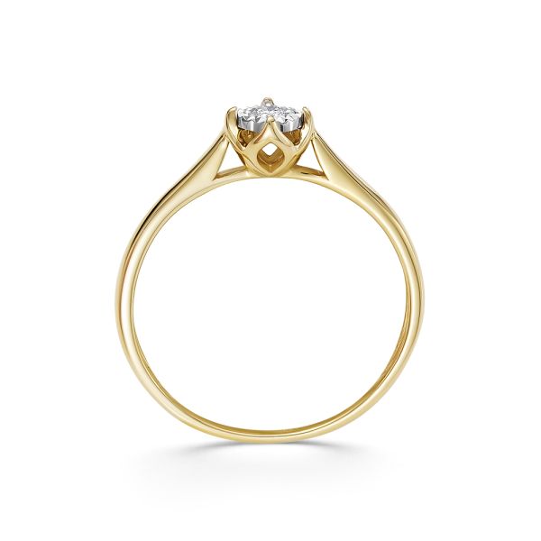 Кольцо с бриллиантом 0.055 карат из комбинированного золота 85351