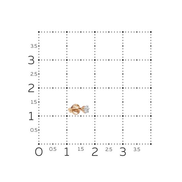 Пирсинг с бриллиантом 0.062 карат из красного золота 82967