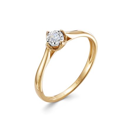 Кольцо с бриллиантом 0.064 карат из комбинированного золота 86508