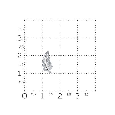 Пирсинг с 16 бриллиантами 0.08 карат из белого золота 141508