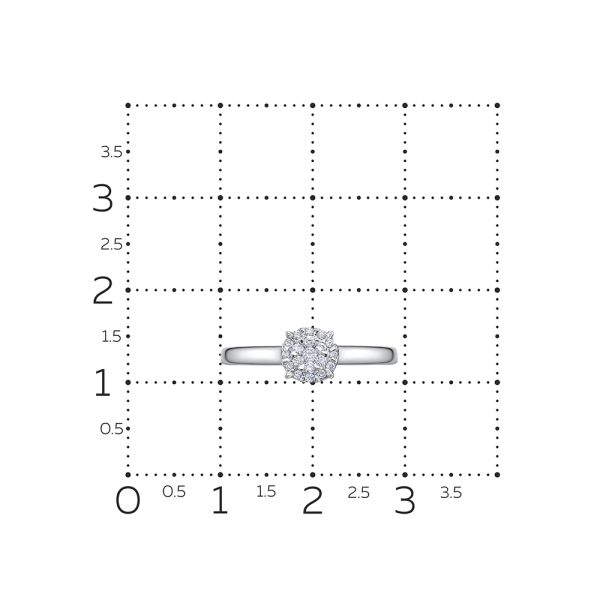 Кольцо с 19 бриллиантами из белого золота 142263