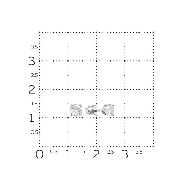 Серьги-пусеты с бриллиантами 0.9 карат из белого золота 61692