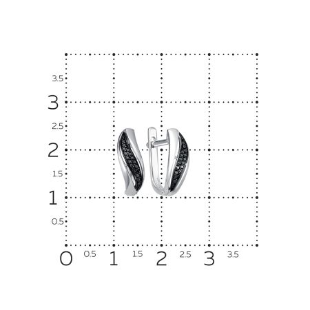 Серьги с 32 черными бриллиантами из белого золота 98252